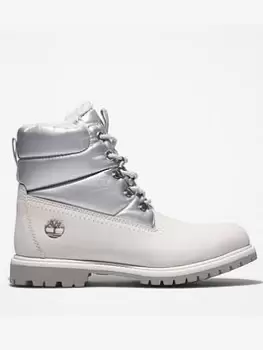 Image of Timberland 6 Prem Puffer Ankle Boots, White, Size 7, Women