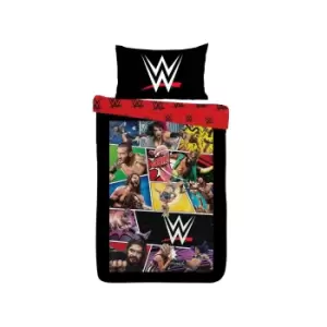 WWE Duvet Cover Set (Single) (Black/Red)