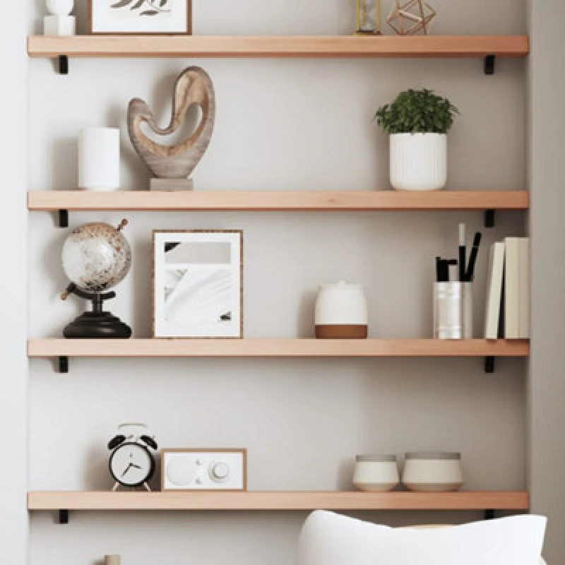 Image of VIDAXL Vidaxl - Wall Shelf 80x10x4cm Untreated Solid Wood Oak 8720845812584