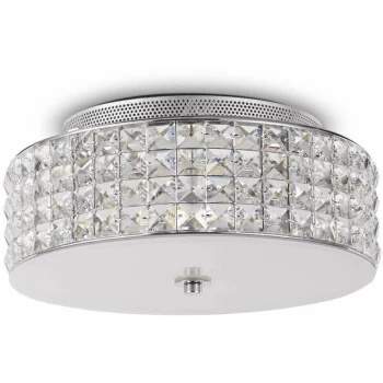 Image of Ideal Lux Roma - 4 Light Small Flush Ceiling Light Chrome, G9