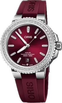 Image of Oris Watch Aquis Date Diamond Red