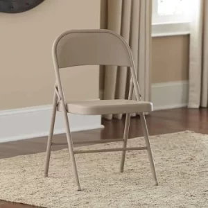 Image of All Steel Folding Chair Pack of 4 Antique Linen, none