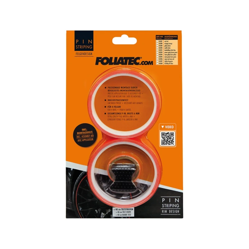 Image of CARPLUS Self-Adhesive Tape - Car Plus - FT34396 - Neon Red - 4 Rolls - Automotive ft34396