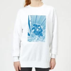 Image of Venom Comic Panel Womens Sweatshirt - White - XXL