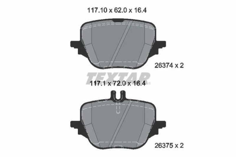 Image of Brake pad set TEXTAR 2637401