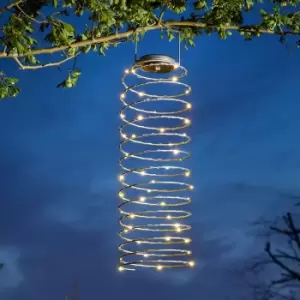 Image of 62cm Solar Power Hanging LED Spiral Lantern Lights Outdoor Garden Decor