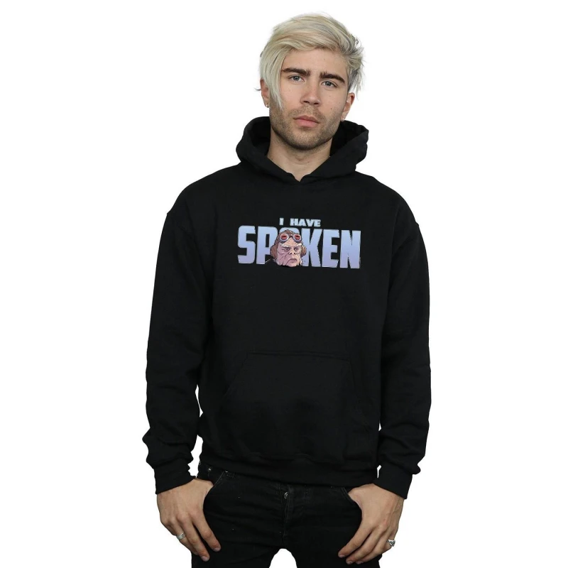 Image of Star Wars Star Wars Men The Mandalorian Kuiil I Have Spoken Hoodie in Black Size: Small Black S Male 5059400668162