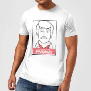 Image of Scooby Doo Hold The Phone Mens T-Shirt - White - 3XL