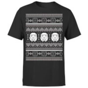 Image of Star Wars Christmas Stormtrooper Knit Black T-Shirt - L - Black