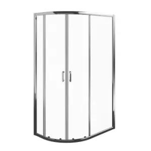 image of Edge 8 Left-Handed Offset Quadrant Shower Enclosure & Tray With Double Sliding Doors (W)1200mm (D)800mm