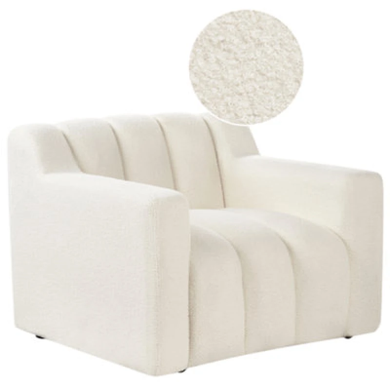 Image of Beliani Boucle Armchair Off-White Agerup