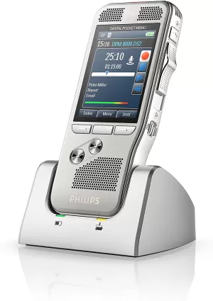 image of Philips Dpm8000 Pocket Memo With Speechexec Pro Dictate 11