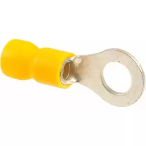 Image of M6 Stud Size Yellow 48A Ring Connector Pack of 100 - Truconnect