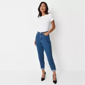 image of Missguided Clean Mom Jean - Blue