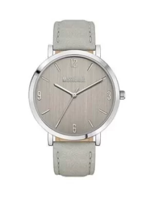 image of Missguided Missguided Grey Pu Strap Watch With Grey Dial