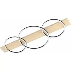 Image of Loops - Wall Flush Ceiling Light Black Brown Shade White Plastic Bulb LED 2x12W 1x12W