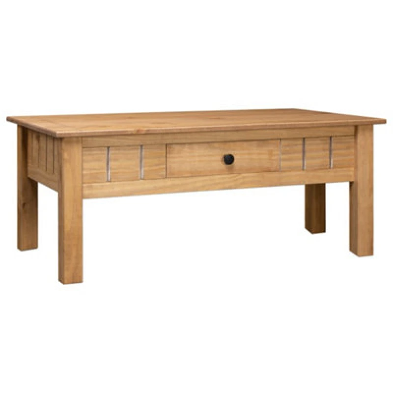 Image of vidaXL Solid Pine Wood Coffee Table Low Table Drawer Living Room Furniture