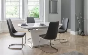 image of Julian Bowen Como White High Gloss Extending Dining Table