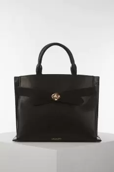 image of 'Clementine' Molten Turnlock Belted Tote