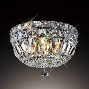 image of Georgina ceiling lamp 4 lights polished chrome / crystal