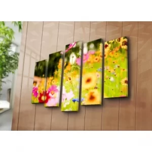 Image of 5NATPAT-22 Multicolor Decorative Canvas Painting (5 Pieces)
