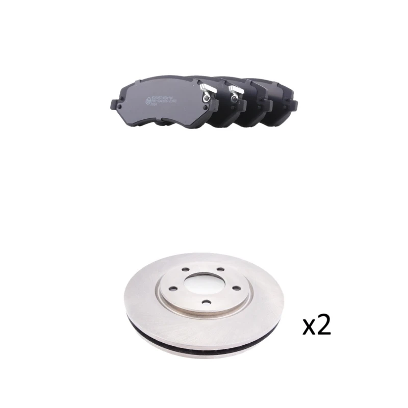 Image of RIDEX 3405B2696 Brake disc and pads set Front Axle, Brake Disc Type: internally vented, with acoustic wear warning Brake Set,disc brakes (3405)