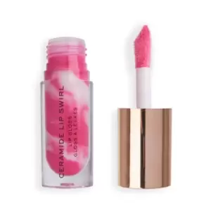 image of Makeup Revolution Ceramide Swirl Lip Gloss Berry Pink