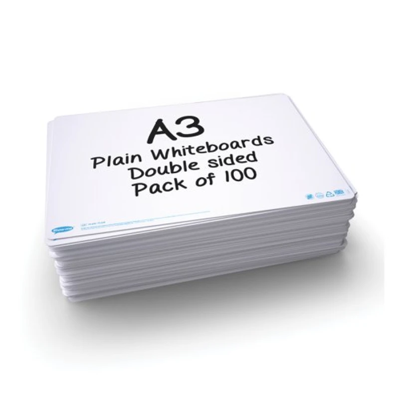 Image of Show-me Drywipe Boards A3 Plain PK100 - A3P100 EXR56461EA