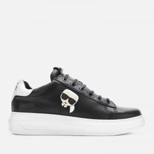 Image of Karl Lagerfeld Mens Kapri Karl Ikonic 3D Lace Leather Trainers - Black - UK 11
