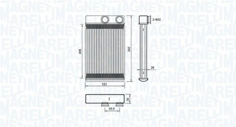 Image of MAGNETI MARELLI Heater matrix MAGNETI MARELLI 350218478000