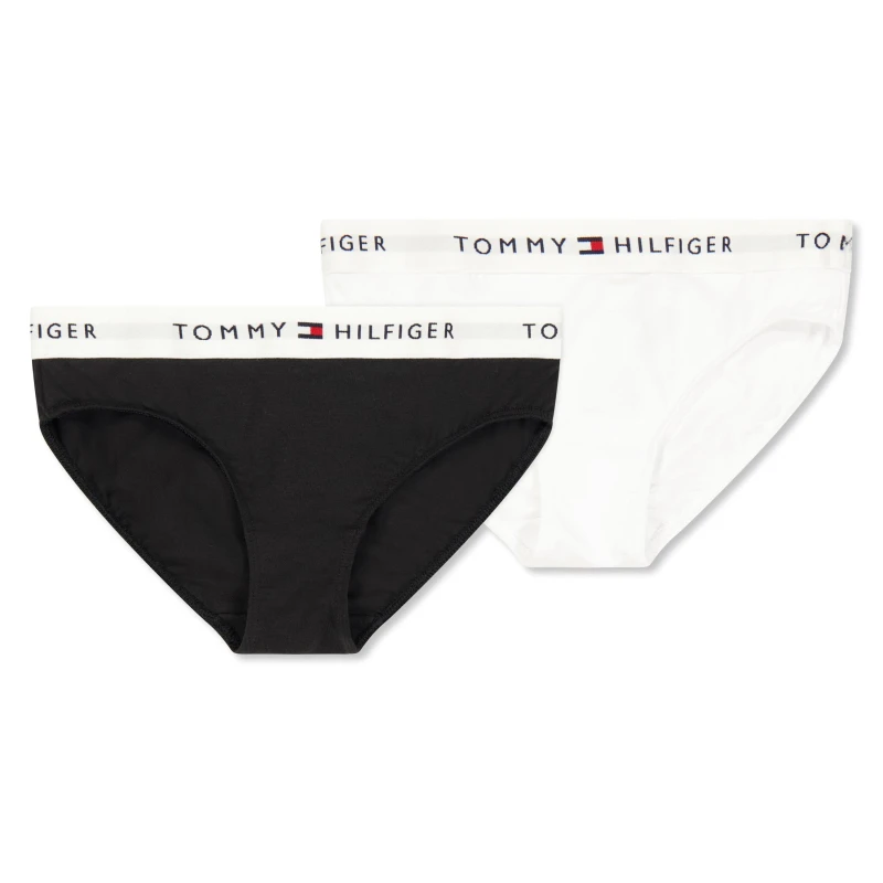 Image of Tommy Hilfiger Kids Bikini Briefs White/Black 0VT female 8-10Y