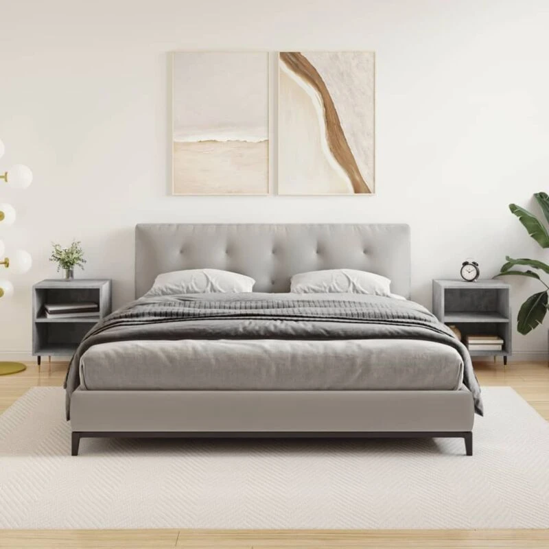 Image of VIDAXL Bedside Cabinets 2 pcs Concrete Grey 40x30x50cm Engineered Wood Vidaxl 8720845904241
