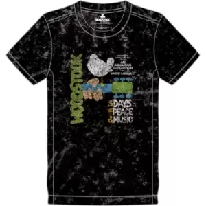 Image of Woodstock - Poster Unisex XX-Large Snow Wash T-Shirt - Black