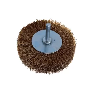 Image of 30SWG Shaft Mounted Brass Coated Brush 80 X 20MM