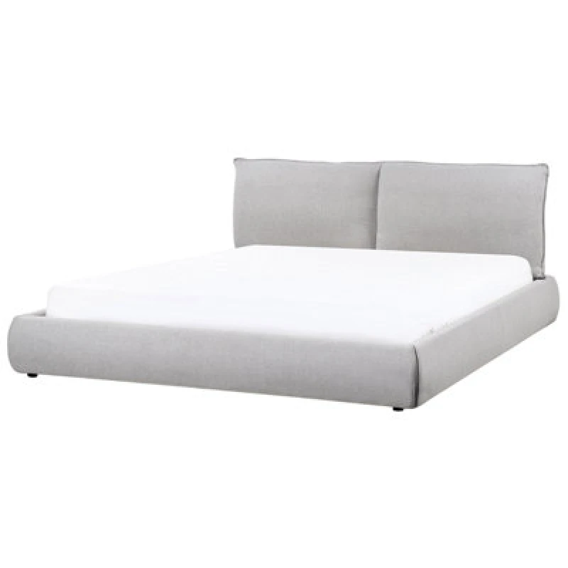 Image of Beliani Bed Fabric Vinay 180 X 200 Cm (Eu Super King) Light Grey