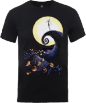 Image of Disney The Nightmare Before Christmas Jack Skellington Pumpkin King Colour Black T-Shirt - L - Black