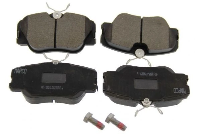 Image of MAPCO 6242 Brake pad set Front Axle, prepared for wear warning indicator, with anti-squeak plate Brake Pad Set,disc brake (402)