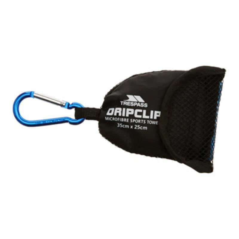 Image of Trespass Trespass Dripclip Microfibre Towel Keyring With Carabiner Clip in Blue Blue One Size Unisex 5054752041144