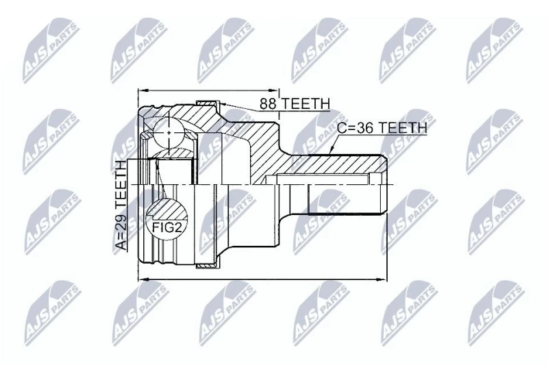Image of NTY CV joint kit NTY NPZ-FR-046