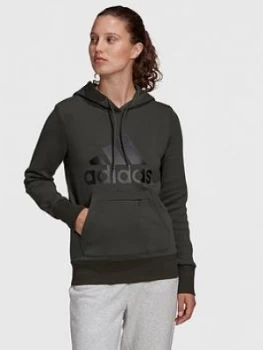 Image of Adidas Badge Of Sport Pullover Hoodie - Khaki