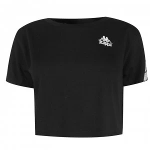 image of Kappa 222 Banda Apua Crop Top - Black/White