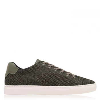 Image of Reiss Brackley Melange Flyknit Trainers - Green/Black