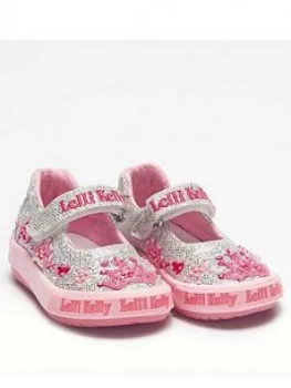 Image of Lelli Kelly Tiara Baby Dolly Shoe, Silver Glitter, Size 6 Younger