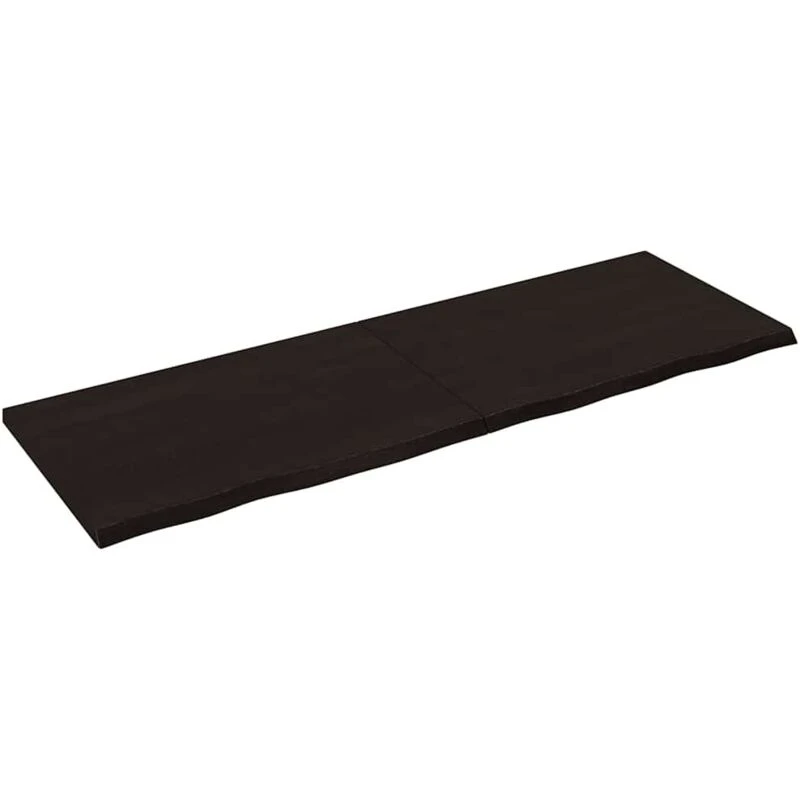 Image of Vidaxl Wall Shelf Dark Grey 180X60X4cm Treated Solid Wood Oak, Brown 363842
