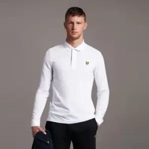 Image of Mens Long Sleeve Polo Shirt - White - L
