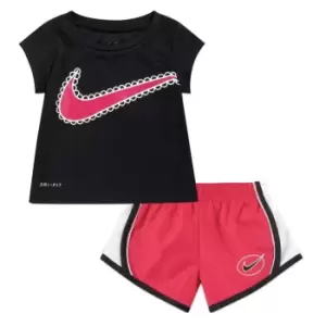 Image of Nike IC T Shirt And Shorts Set Baby Girls - Pink