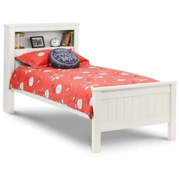 image of Louella - 3ft Single 90 x 190 Surf White Bookcase Bed Frame