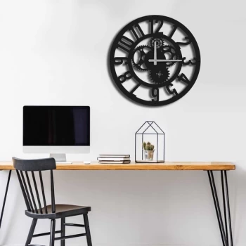 image of MTS - 003 Black Decorative Metal Wall Clock