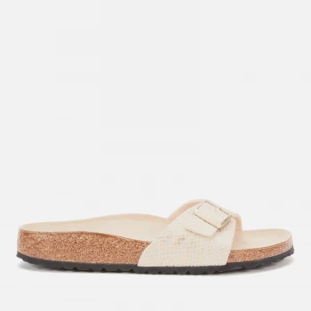 Image of Birkenstock Womens Shiny Python Madrid Single Strap Sandals - Eggshell/Gold - EU 37/UK 4.5