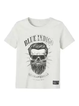 Image of NAME IT Skull Print T-Shirt Men Grey